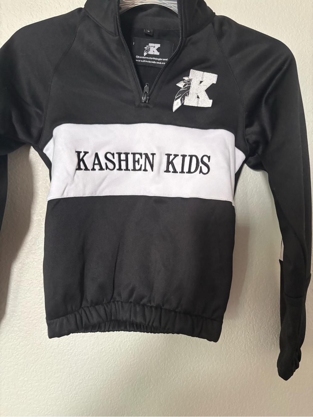 NWT Káshen Kids Black Track Jacket Quarter-Zip Streetwear Size S